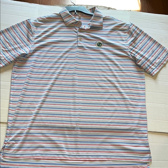 Peter Millar summer comfort-XL-striped-crystal downs, short sleeve,  polo shirt. - Picture 1 of 12